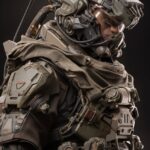 3d render cg render of a portrait of as a sci fi techno roman soldier as a Final...