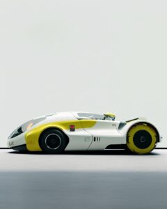 A side view picture of a dieter rams style electric concept future prototype Pol...
