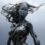 Metal #sculpture in museum called Midjourney. Prompts in comments Prompt collect...