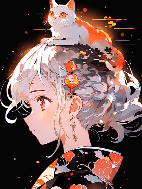 i2d8DU6PpjEvto-Sq19C6M2Tpsu9Y-6mdkMjnAvl1hJHJpr7OxcsOUULimtoWPjlCVUkkjuS1uXbh1oKQ9oIAe2kqrB_1usijwzt.jpeg A cute anime girl in sakura Japanese traditional outfit, silver hair, with a cat...