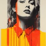 Vintage stamps, Double exposure risograph Polaroids, juxtaposition of pop - art ...