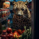 A leopard hiding inside of a grocery --c 0 --ar 2:3by wolfwing3-4 images --c 100...