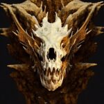 Today's explorations with Stable Diffusion (Lexica)Broken dragon skull in ancien...