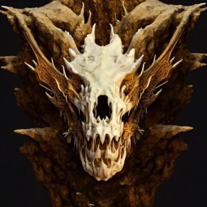 Today's explorations with Stable Diffusion (Lexica)Broken dragon skull in ancien...