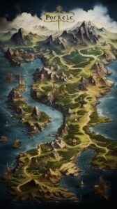 Peru Country map acurate , alot of forest areas, old pirate style --ar 9:16 --s ...