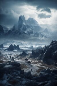 10 cool prompts for Midjourney / Vol 36. A frozen alien wasteland, icy tundra wi...