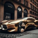 photo of next generation futuristic golden Mercedes-Benz VISION AVTR BMW NEXT 10...
