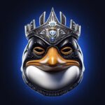 Logo prompts 31*/Symmetrical image, Hip - Hop brutal big penguin with crown char...