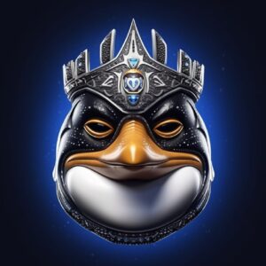 Logo prompts 31*/Symmetrical image, Hip - Hop brutal big penguin with crown char...