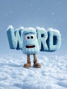 PromptMake the English word 'WORD' with a Christmas concept. The letter is one h...