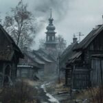 In the forsaken village, no wisps of smoke embrace the air,Only dilapidated hous...