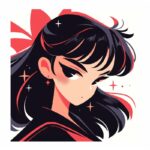 cute stencil style colorful beautiful stair priestess sailor mars sticker illust...