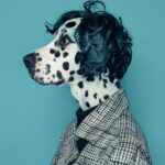 Highly stylized photographs of dog owners looking like their dogs. --ar 5:7 --v ...