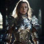 High Definition Photograph Historical Knight Wearing Enchanted Diamond Armorby a...