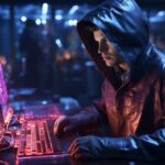 A hacker at a holographic interface. ultra realistic, ultra details, octane rend...