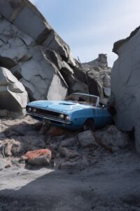Impossible goal for these guys!V5 Prompt - Chevrolet Blazer preserved in rock pa...
