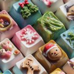 PromptA close-up photo of a Christmas-themed jelly keyboard. The keycaps are mad...