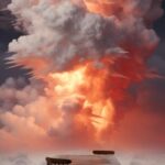 A smokey cloud is hovering over a table, in the style of sci - fi baroque, berti...