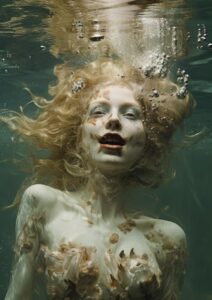 Zombie peincess underwater. by Peter Blake --ar 5:7by bresolartPrompt collection...