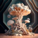 MJ 4 abstract fungus sculpturessymbiotic fungus growing out of a marble sculptur...