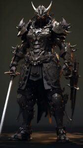 Shadow_ samurai_ EVA_ black_ swordsman_ mech_ ultra_ intricate --s 750 --q 2by O...