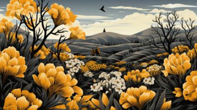 Spring Sowing Plain Woodcut Printmaking Style, seamless pattern::5 --ar 16:9 --s...