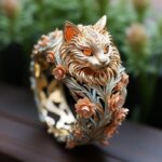 Luxury design jewelry ring, white gold, beautiful iridescent deep yellow diamond...