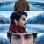 پرامپت دختر Ultra-realistic winter collage portrait of a young adult female (use...