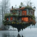 Трушная антиутопияAkos Major's photo of a weightless flying retro futuristic hou...