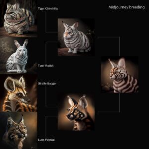 Made some experiment of animals breeding with Midjourney 4 remix mode. Actually ...