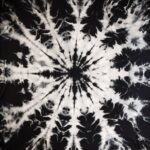 1) Abstract photograph of white bleach tie dye on black cotton dark psychedelic ...