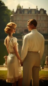Film still The Great Gatsby, asymmetric, sunny day --ar 9:16 --v 5.2 --s 2507-10...