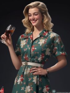 The unparalleled beauty at the holiday party gives thumbs up, drinks whiskey and...