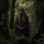 Award winning photography, magical norse forest spirit, in a dense forestby Ben....