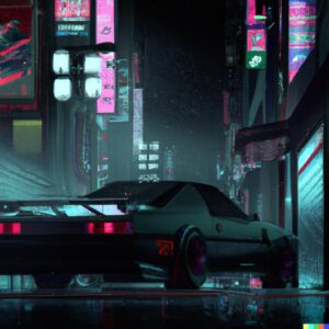 Tokyo streets with Japanese drift cars, CGI digital art, cyberpunk style...