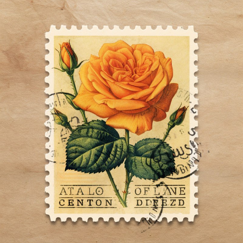 owSSMR1tLD06Up6eBCnBjUEZIa4iFgK0OFtzJv5Yq0eqbHnO1d0UlCEG-MgO91Ev8THkC6fzl7NkbTIGEo90WaFOzuUqAbHEYaUt.jpeg A sticker that features vintage postage stamp design with an miniature orange ro...
