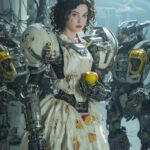 A RAW photo of an actor in an sf movie, Snow White (Disney Princess) in a reinfo...