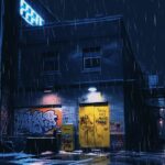 Han shi hua tang, in the style of hip - hop culture exploration, dark sky - blue...