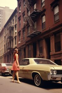 New york city, 60s photography, retro photography ::1 People ::-0.5 --ar 2:3 --s...