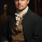 Leonardo DiCaprio as a famous oil painter from 18th century, fashion stylization...