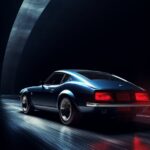  Много тачек в комментахDark blue ZX nissan car driving through a tunnel, by Joh...