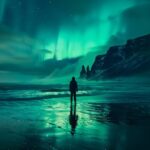 Capturing the Northern Lights during a guided night tour on a secluded Icelandic...