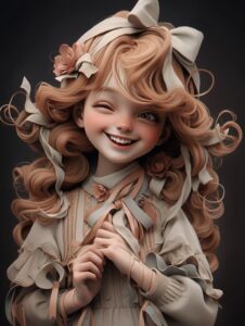 A beautiful girl with double eyelids, light and shadow, solid background, beauti...