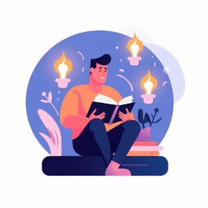 Reading comprehension, Flat design style, vector art, isolated artistic icon, ni...
