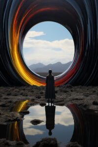 asphodel cenobite femme with multimedia rainbowcore organic shapes and elements ...
