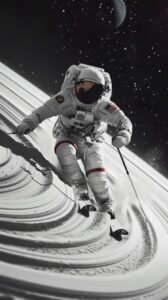 astronaut skiing on the rings of Saturn. --style raw --v 6.0by leszek emil Promp...