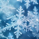 Microscopic image of snowflakes, the snowflakes are shaped like little ice wrapp...