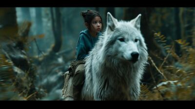 shot from 80s movie sciencefiction by stephen spielberg,a five year old girl, da...