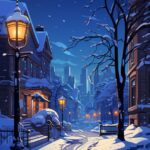 Night winter, snow, cartoon style, simple, low details --ar 9:16 --c 20 --s 250#...
