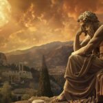  Почти готовая обложкаa stoic philosopher at different historical places as back...